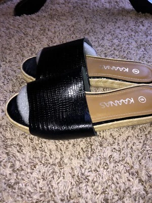 Sandalia Alpargata Kaanas Gorra Ferrat Negra Talla 8 Foto 1 de 4