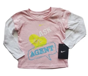 Nike Langarm T-Shirt, Mädchen Größe 18 Monate, rosa/weiß, Ask My Agent MP - Bild 1 von 4