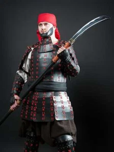 Samuraileder Kriegerrüstung O-Yoroy, historische Rüstung mittelalterliches Leder - Bild 1 von 8