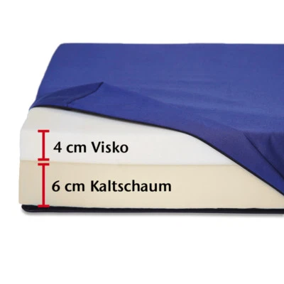 MAXVITALIS Sitzerhöhung Sitzkissen Stuhlkissen mit 4 cm Visko Mineralschaum blau 41x45x10cm