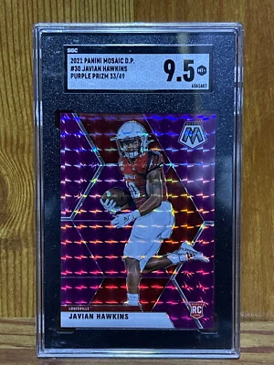 2021 Panini Mosaic Draft Picks Javian Hawkins Purple Prizm /49 RC  SGC 9.5 - Image 1 of 2