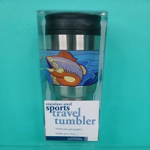 New Perfect Solutions 14 oz Stainless Steel Sports Travel Tumbler Grip Fishing - Picture 1 of 8