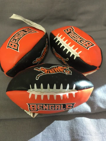 Set of 3 NFL Hacky Sack Kick Ball Cincinnati Bengals Mini 3.5" Cover