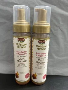 African Pride Moisture Miracle Rose Water & Argan Oil Curl Hair Mousse 251 ml2pc - Picture 1 of 2