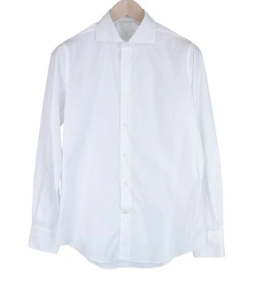 Suitsupply Uomo Camicia Formale ~ S Bianco Puro Cotone Extra Slim Classica - Immagine 1 di 4