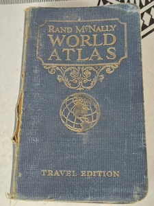 Antik 1927 Rand McNally Weltatlas Reiseausgabe Taschenformat  - Bild 1 von 16