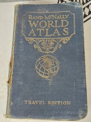 Antique 1927 Rand McNally World Atlas Travel Edition Pocket Size  - Image 1 of 4