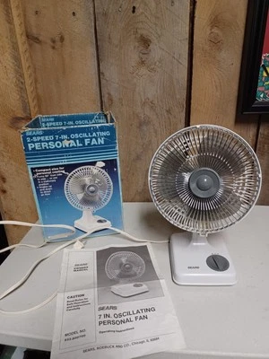 Vintage SEARS 2 Speed 7” Oscillating Personal Fan - Image 1 of 4