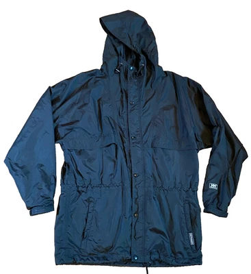 Женский БОЛЬШОЙ дождевик HELLY HANSEN с вентилируемой спинкой, скрывающий капюшон, шнурки, черный - Изображение 1 из 4