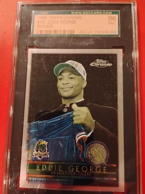 1996 Topps Chrome - Eddie George #162 Rookie RC HOF Sgc 96 - Image 1 of 2