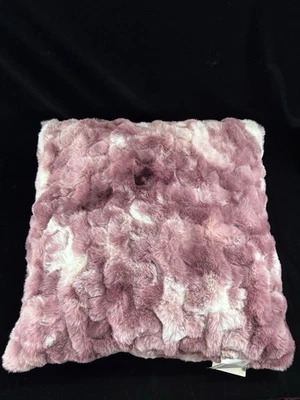 Anthropologie Luxe Sculpted Faux Fur  Purple 24x24 Pillow NWT - Image 1 of 4
