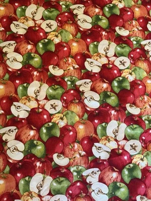 Packed Apple Fabric By Michael Miller  (24”) 2/3 Yd By 44”. Apples! - Image 1 of 3