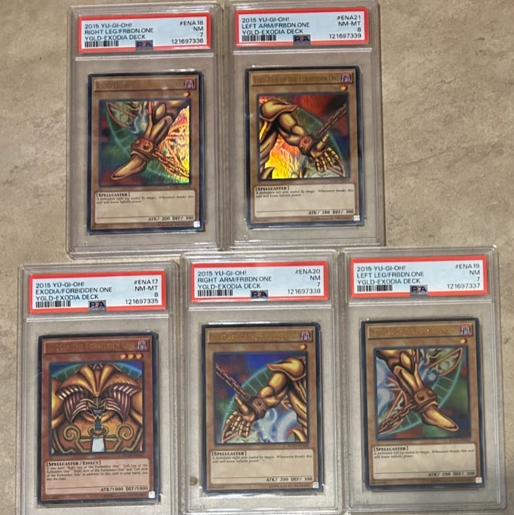 SET 5 2015 Yu-Gi-Oh YGLD Exodia Deck ENA 17 18 19 20 21 ALL GRADED PSA  8 7 - Image 1 of 4