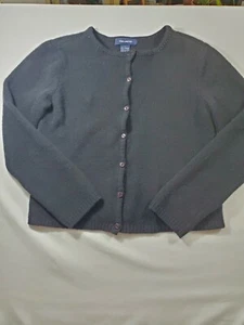 The Limited Girls Lambs wool Black Cardigan Sweater Size Large Beaded - Picture 1 of 7
