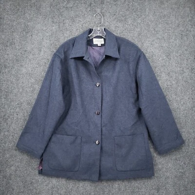 Blazer Lord Taylor Mujer 12 Azul Cachemira Lana Chaqueta Manga Larga Bolsillos Carrera Foto 1 de 4