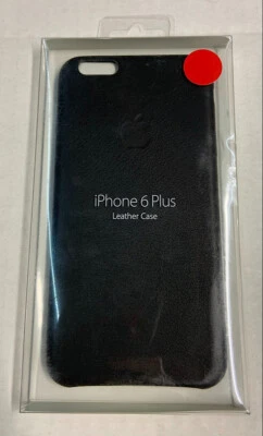 Funda de teléfono de cuero genuino negra OEM Apple para iPhone 6+ 6s Plus MGQX2ZM/A Foto 1 de 3