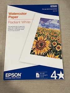 Epson Watercolor Paper, Radiant White, 13 x 19 Inches, 20 Sheets (S041351) - Picture 1 of 7