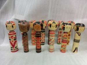 KOKESHI CHRIST DOLL WOODEN TRADITIONAL CRAFTS HANDMADE 12 SET USED - Picture 1 of 10