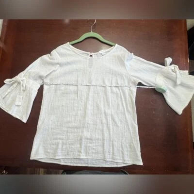 Blusa de hadas babydoll Down East M con mangas abullonadas vacaciones Preppy Luxury Foto 1 de 4