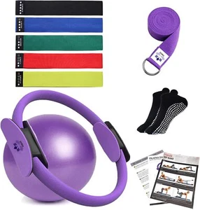 Pilates Ring Set, Mini Exercise Ball & Booty Bands for Home Workout, Women - Picture 1 of 41