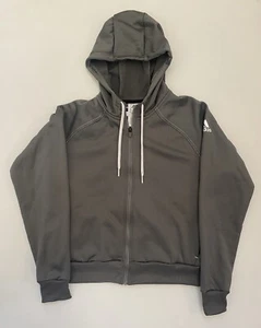 Boys Adidas Full-Zip Hoodie, Sweatshirt, Gray, Size Large 16/18 - Picture 1 of 3