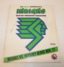 1979-1980 SPRINGFIELD INDIANS AHL PROGRAM, November 21, 1979 vs Hershey Bears