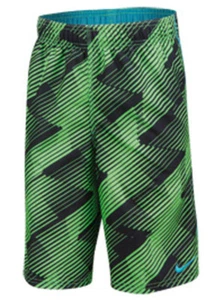 NIKE Boys Tail Slide 9" Swim Shorts * BLACK/GREEN/PHOTO BLUE - Size 4 & S * NWT - Picture 1 of 1