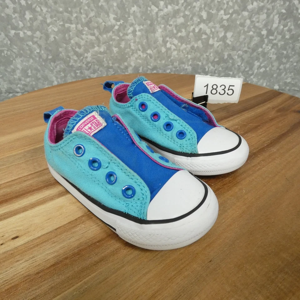 Zapatillas Converse Chuck Taylor All Star Infantil 6 Azul Rosa Sin Cordones de Lona Foto 1 de 4