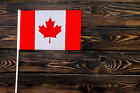 Flagge von Kanada auf Draufsicht des hlzernen Hintergrundes. (121992493)