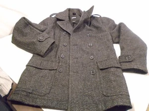 Express Womens Size Medium Tweed Double-Breasted Peacoat Wool polyester lining. - Picture 1 of 5