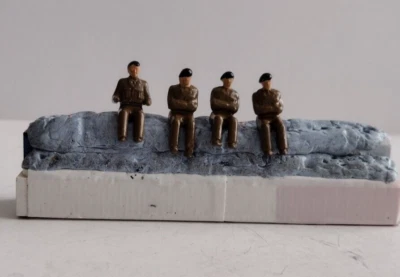 Dinky Toy military Driver +3 seated for 674 Austin Champ jeep NEW painted khaki - Image 1 of 3