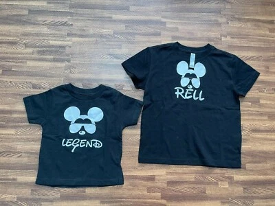 Lote de 2 piezas Camiseta Pieles de Conejo Negra: Leyenda Talla 2 y Rell Talla 5/6 Foto 1 de 4