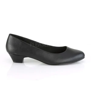 1" Black Leather Low Heels Mens Crossdresser Pumps Shoes in Womans size 13 14 15 - Picture 1 of 3