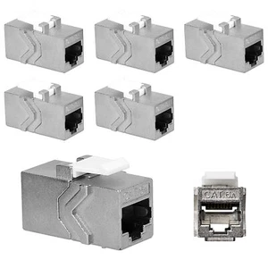 6x Keystone Modul CAT 6A Kabel 10 Gbit/s geschirmt Metall Gehäuse Snap In - Photo 1/6