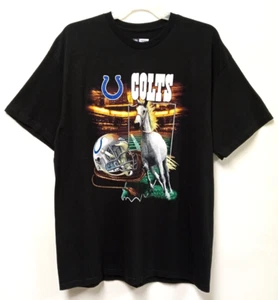 INDIANAPOLIS COLTS Black T-Shirt MENS XL Horse NFL Football FAST SHIP - Picture 1 of 9