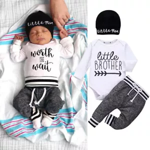 Newborn Baby Boy Girl Bodysuit Jumpsuit Outfits Infant Tops & Romper Clothes Set - Picture 1 of 14