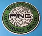 Vintage Ping Golf Sign - Play Your Best Golfing Dealer Porcelain Gas Pump Sign