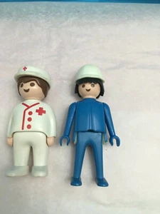 VINTAGE PLAYMOBIL FIGUREN 1974 ARBEITER & 1990 MEDIZINISCHER RETTUNGSARBEITER ERSATZ - Bild 1 von 3