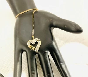 Collar corazón oro 10k y diamantes - Imagen 1 de 9