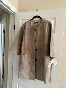 Jones New York Suede Leather Blazer/Topper, L, NWT - Picture 1 of 13