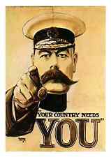 A4 and A3 High Quality Kitchener WW1 WW2 Poster - Your Country Needs You