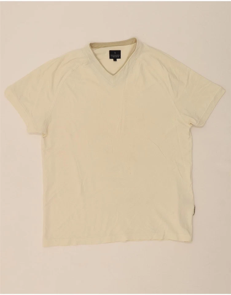 TRUSSARDI JEANS Mens T-Shirt Top Large Beige Polyamide DM29 - Image 1 of 4