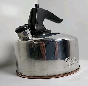 Vintage Revere Ware Tea Kettle. Copper Bottom Tea Pot 1 Qt - Picture 1 of 9