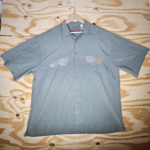 Bamboo Cay Shirt Mens XXL Tropical Fruit Embroidery Button Up Outdoors Camp - Picture 1 of 6
