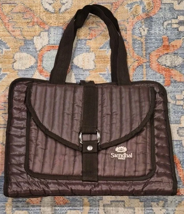 Bolsa de Viaje Stendhal Paris Marrón Acolchada Artículos de Aseo Maquillaje Doble Asa Plegable Foto 1 de 4