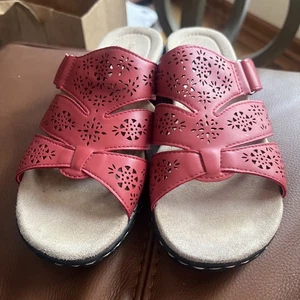 Neu Croft & Barrow rote Keilabsatz-Slipper Slipper Damengröße 6,5 Medium - Bild 1 von 9