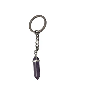 Schlüsselanhänger Amethyst Spitze Stab Heilstein Kristall - Bild 1 von 3