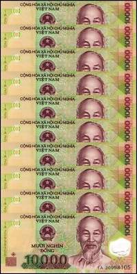Billete de 10.000 Dong de Vietnam, 2020, P-119 m, UNC, polímero certificado de autenticidad del vendedor de EE. UU. Foto 1 de 3