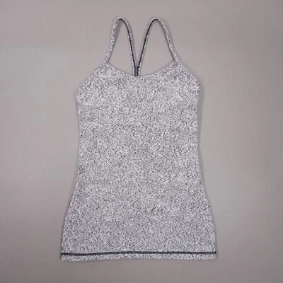 Camiseta sin mangas Lululemon Power Y espalda deportiva para mujer talla 2 gris elástica W1BMQS USADA EN EXCELENTE ESTADO Foto 1 de 4