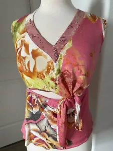 roberto cavalli just cavalli pink floral top - Picture 1 of 8